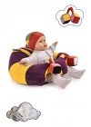 Oyuncaklı Bebek Oturma Destek Minderi - Devrilmez Bebek Koltuğu - Büyük Bebek Oturağı Mor Sarı