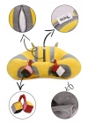 Oyuncaklı Bebek Oturma Destek Minderi - Devrilmez Bebek Koltuğu - Büyük Bebek Oturağı Sarı Gri