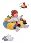Oyuncaklı Bebek Oturma Destek Minderi - Devrilmez Bebek Koltuğu - Büyük Bebek Oturağı Sarı Mavi