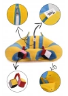 Oyuncaklı Bebek Oturma Destek Minderi - Devrilmez Bebek Koltuğu - Büyük Bebek Oturağı Sarı Mavi