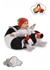 Oyuncaklı Bebek Oturma Destek Minderi - Devrilmez Bebek Koltuğu - Büyük Bebek Oturağı Siyah Beyaz