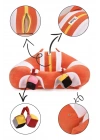 Oyuncaklı Bebek Oturma Destek Minderi - Devrilmez Bebek Koltuğu - Büyük Bebek Oturağı Turuncu Beyaz