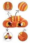 Oyuncaklı Bebek Oturma Destek Minderi - Devrilmez Bebek Koltuğu - Büyük Bebek Oturağı Turuncu Sarı