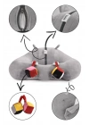 Oyuncaklı Bebek Oturma Destek Minderi - Devrilmez Bebek Koltuğu - Elyaflı Büyük Bebek Oturağı Gri