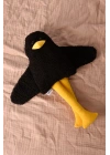 Sevimli Peluş Çocuk Uyku Arkadaşım - 50 Cm Çocuk Bebek Oyun Uyku Arkadaşı Duffy Ördek Karga Siyah