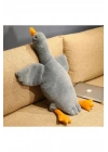 Sevimli Peluş Welsoft Çocuk Uyku Arkadaşım Uçan Kaz 75 Cm Bebek Uyku Yastığı Ördek Gri