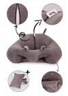 Yastık Hediyeli Bebek  Oturma Destek Minderi - Büyük Bebek Koltuğu  Gri