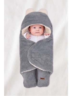 0-12 Ay Çift Kat Elyaflı Bebek Dış Kundak- Pelüş Bebek Battaniyesi- Ayaklı Welsoft Bebek Uyku Tulumu