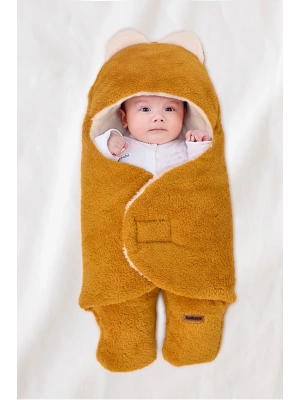 0-12 Ay Çift Kat Elyaflı Bebek Dış Kundak- Pelüş Bebek Battaniyesi- Ayaklı Welsoft Bebek Uyku Tulumu