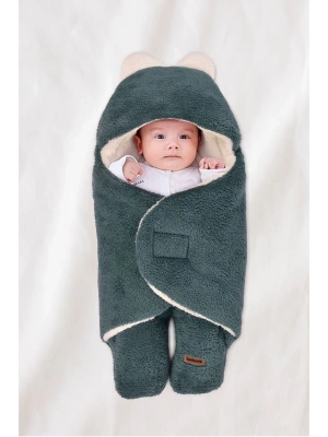 0-12 Ay Çift Kat Elyaflı Bebek Dış Kundak- Pelüş Bebek Battaniyesi- Ayaklı Welsoft Bebek Uyku Tulumu