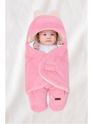 0-12 Ay Çift Kat Elyaflı Bebek Dış Kundak- Pelüş Bebek Battaniyesi- Ayaklı Welsoft Bebek Uyku Tulumu