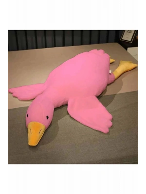 Sevimli Peluş Welsoft Çocuk Uyku Arkadaşım Uçan Kaz 75 Cm Bebek Uyku Yastığı Ördek Pembe