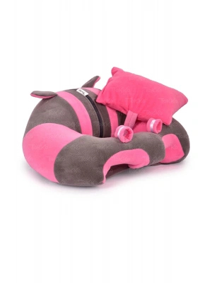 Yastık Hediyeli Bebek  Oturma Destek Minderi - Büyük Bebek Koltuğu  Gri Pembe