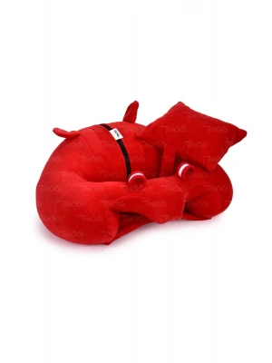 Yastık Hediyeli Bebek  Oturma Destek Minderi - Büyük Bebek Koltuğu  Kırmızı