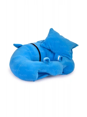 Yastık Hediyeli Bebek  Oturma Destek Minderi - Büyük Bebek Koltuğu  Mavi