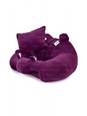 Yastık Hediyeli Bebek  Oturma Destek Minderi - Büyük Bebek Koltuğu  Mor