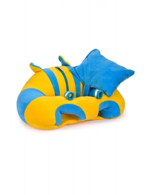 Yastık Hediyeli Bebek  Oturma Destek Minderi - Büyük Bebek Koltuğu  Sarı Mavi