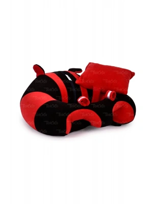 Yastık Hediyeli  Oturma Destek Minderi - Büyük Bebek Koltuğu  Siyah Kırmızı