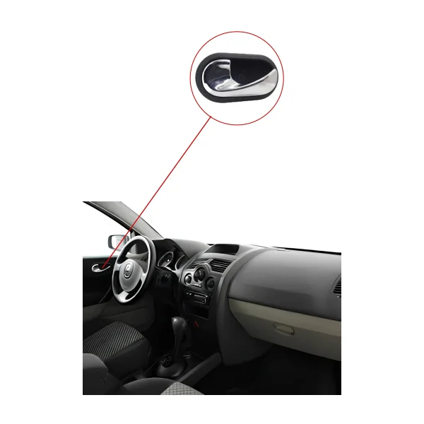 Renault Megane 2 / Clio 3 / Kangoo 3 İç Kapı Açma Kolu Krom - Sol - 8200174075