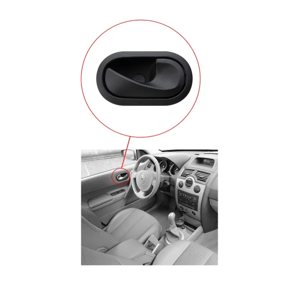 Renault Megane 2, Kangoo 3 Kapı İçten Açma Kolu Siyah - SAĞ - 8200028486