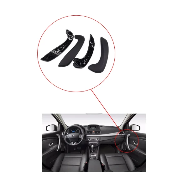 Renault Fluence Kapı İç Kolçak Kapak Takımı Siyah - SAĞ-SOL - 809540001R