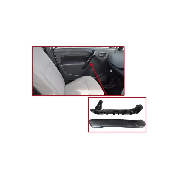Renault Kangoo 3 Ön Kapı İç Çekme Kolçağı Siyah - SOL - 809544770R - 8200548971