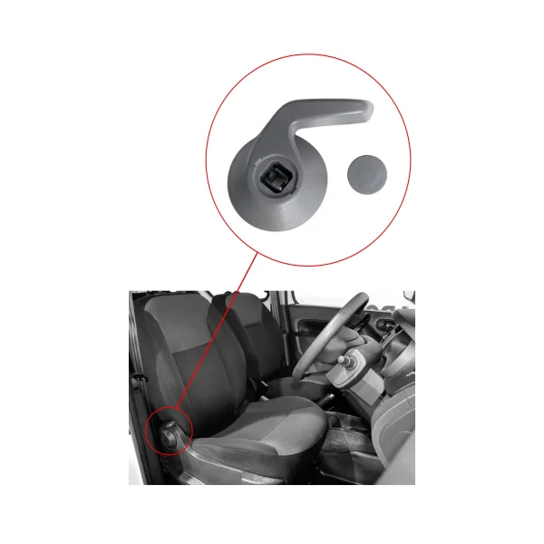 Renault Kangoo 3 Ön Koltuk Yatırma Kolu Gri - SOL - 7701209971