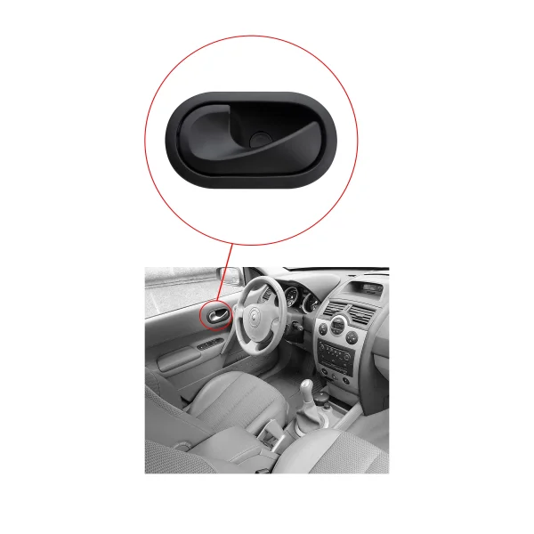 Renault Megane 2, Kangoo 3 Kapı İçten Açma Kolu Siyah - SOL -8200028487