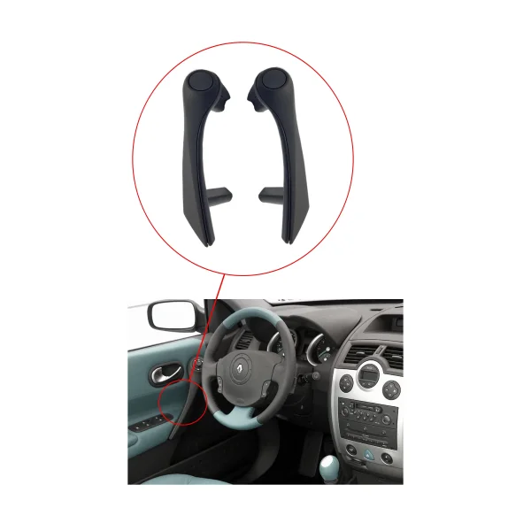 Renault Megane 2 Kapı İç Kolçağı Takım Siyah - SAĞ-SOL - 7701475316-7701475317
