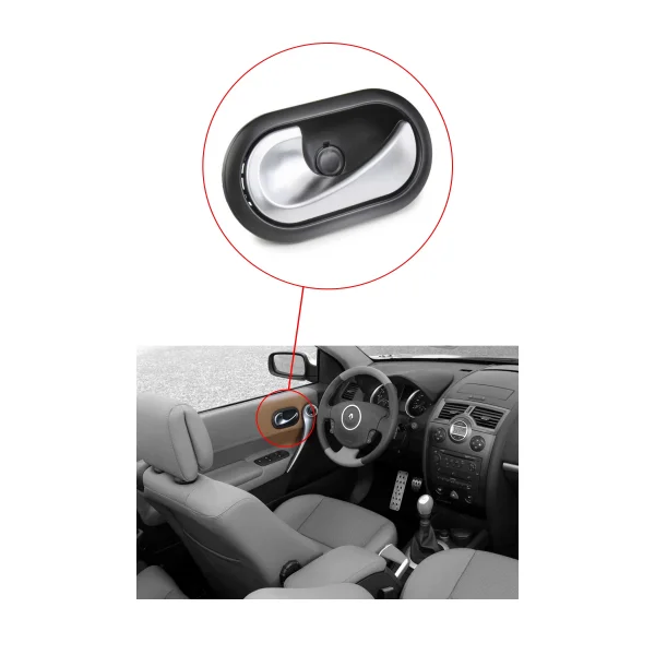 Renault Megane 2,Clio 3, Kangoo 3 İç Kapı Açma Kolu Krom - SOL - 8200174075