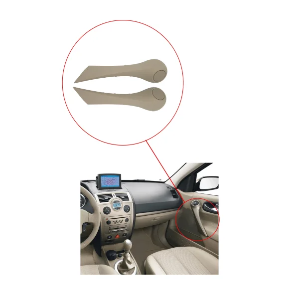 Renault Megane Kapı İç Kolçak Kapak Takımı Bej - SAĞ-SOL - 7701475317