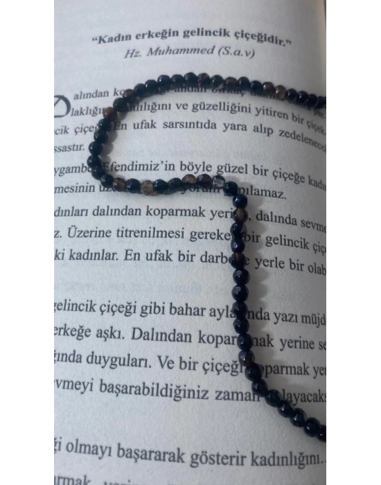 A Kalite Doğal Kesme Akik Taşı Kolye 4mm