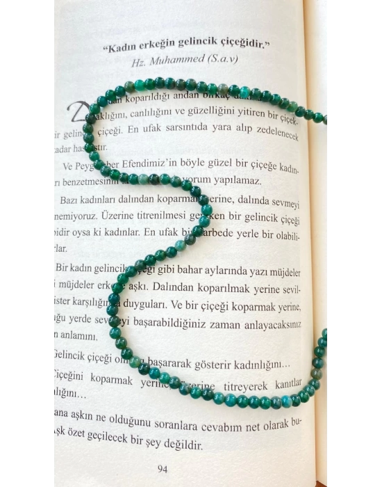 A Kalite Doğal Yosunlu Akik Taşı Kolye 4mm