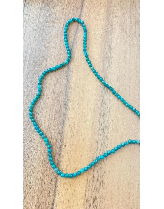A Kalite Doğal Yosunlu Akik Taşı Kolye 4mm