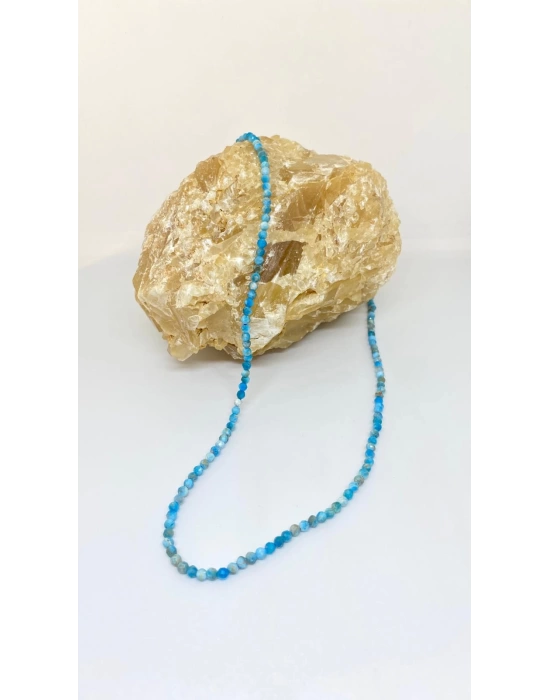 A Kalite Kesme Doğal Apatit Taşı Bileklik 3mm
