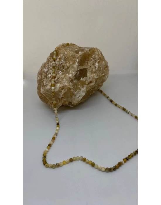 A Kalite Kesme Doğal Opal Taşı Kolye 4mm