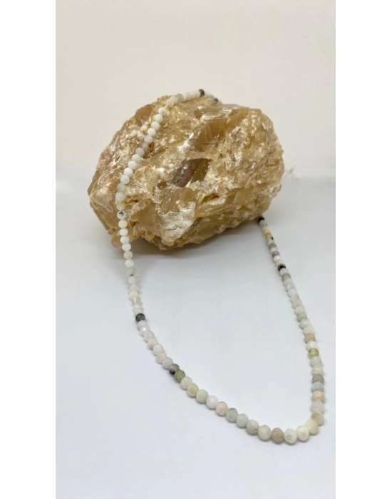 A Kalite Kesme Doğal Opal Taşı Kolye 4mm