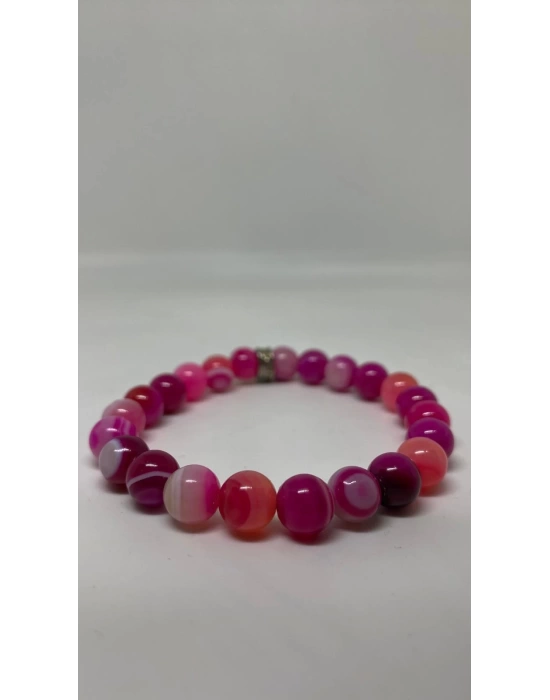 A Kalite Madagaskar Akik DoğalTaş Bileklik 8mm
