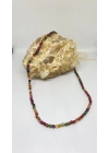 A Kalite Kesme Karma Akik Taşı Kolye 4mm