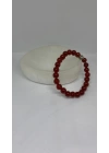 A Kalite Kırmızı Akik DoğalTaş Bileklik 8mm