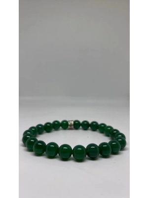 A Kalite Yeşil Akik DoğalTaş Bileklik 8mm