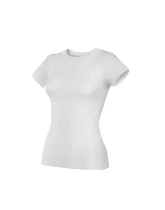 Yıldız Likralı Kısa Kol T-Shirt Beyaz