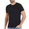 Yıldız Likralı Kısa Kol T-Shirt Siyah