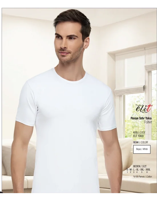 Elit Erkek Penye Sıfır Yaka Atlet