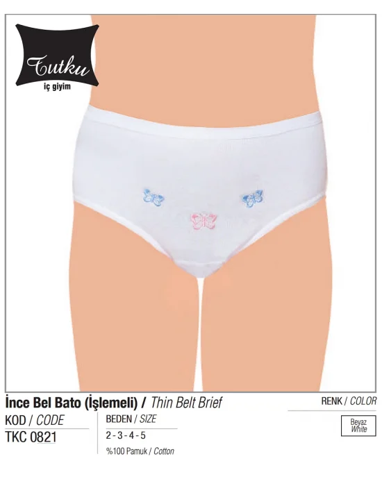 Tutku Kız Çocuk İnce Bel Slip Külot