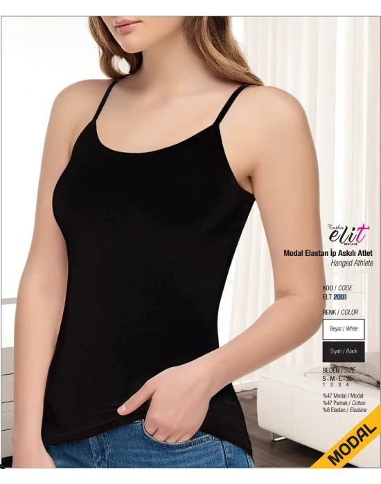 Elit Bayan Modal Elastan İp Askılı Atlet