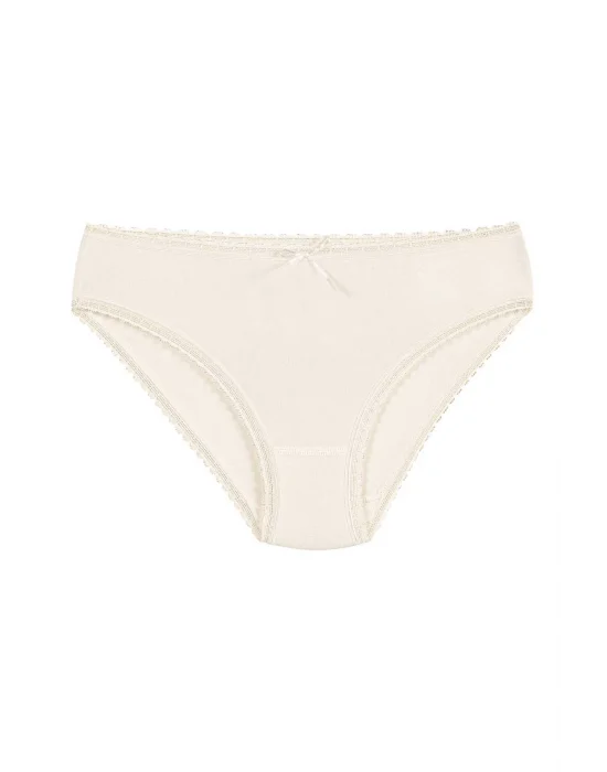 Yıldız Bambu Dantelli Bikini Ekru