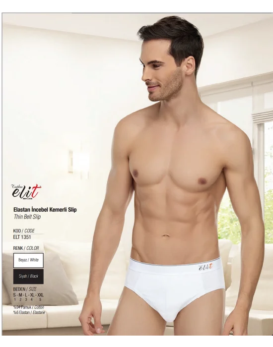 Elit Erkek Elestan İnce Bel Kemerli Slip