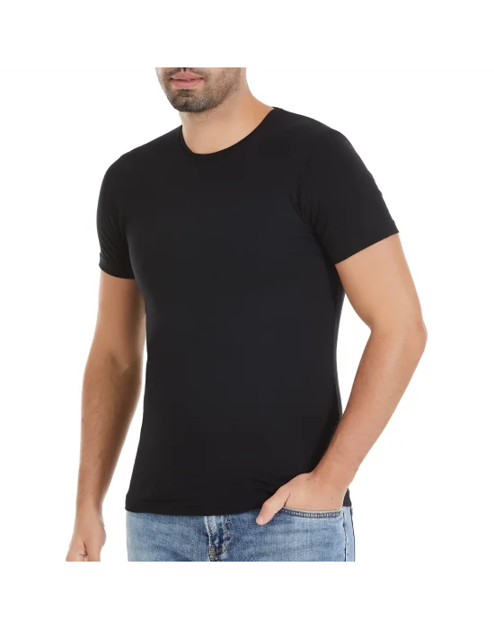 Yıldız Modal O Yaka T-Shirt Siyah