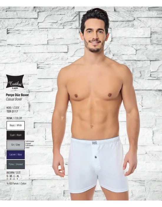 Tutku Erkek Penye Düz Boxer